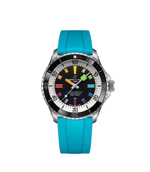 Breitling A17375211B2S1 : SuperOcean Automatic 42 Stainless Steel / Black - Rainbow / Rubber