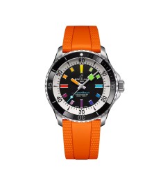 Breitling A17375211B2S3 : SuperOcean Automatic 42 Stainless Steel / Black - Rainbow / Rubber