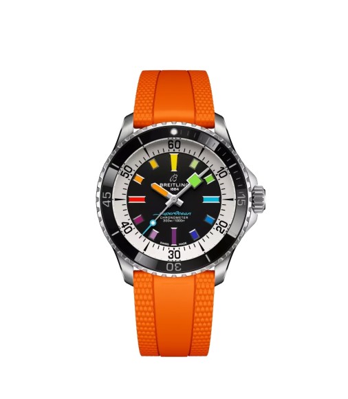 Breitling A17375211B2S3 : SuperOcean Automatic 42 Stainless Steel / Black - Rainbow / Rubber Breitling A17375211B2S3 : SuperOcean Automatic 42 Stainless Steel / Black - Rainbow / Rubber