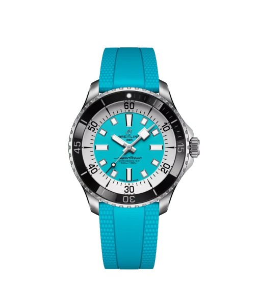Breitling A17376211L2S2 : SuperOcean Automatic 44 Stainless Steel / Turquoise / Rubber