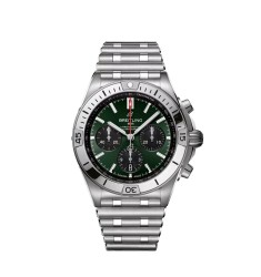 Breitling AB0134101L2A1 : Chronomat B01 42 Stainless Steel / Green / Rouleaux
