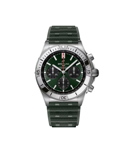Breitling AB0134101L2S1 : Chronomat B01 42 Stainless Steel / Green / Rubber