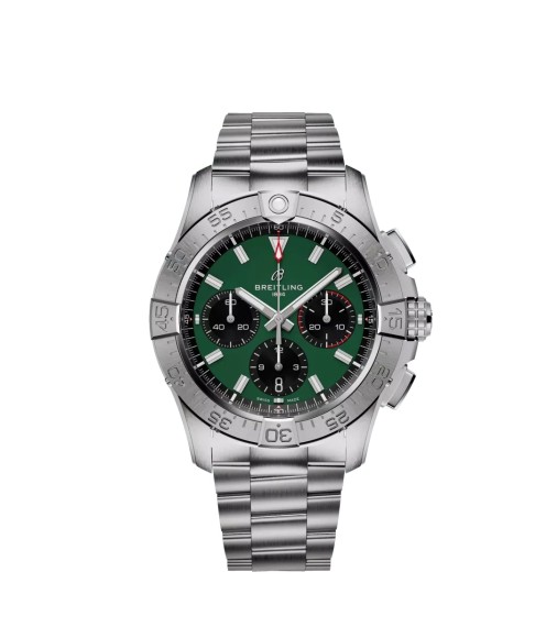Breitling AB0146101L1A1 : Avenger B01 Chronograph 42 Stainless Steel / Green / Bracelet