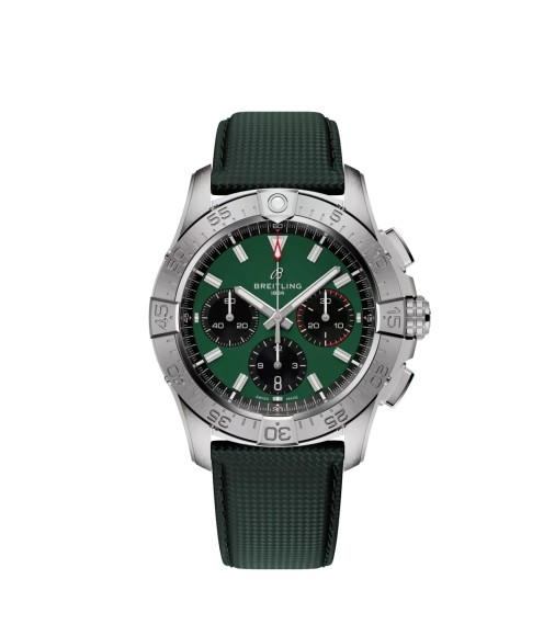Breitling AB0146101L1X1 : Avenger B01 Chronograph 42 Stainless Steel / Green / Strap