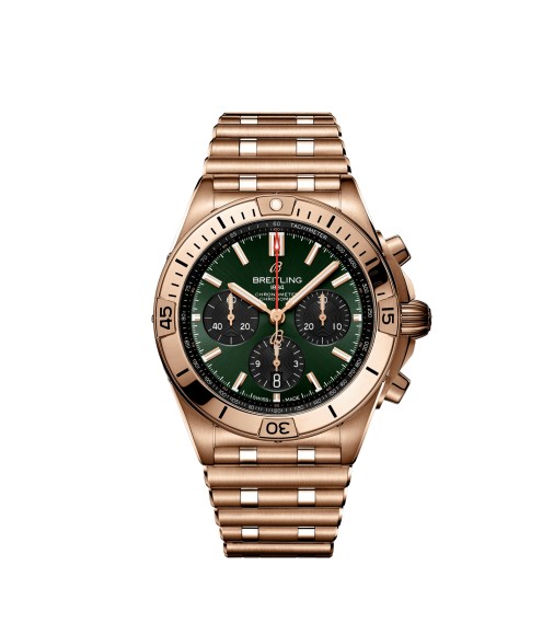 Breitling RB0134101L1R1 : Chronomat B01 42 Red Gold / Green / Rouleaux