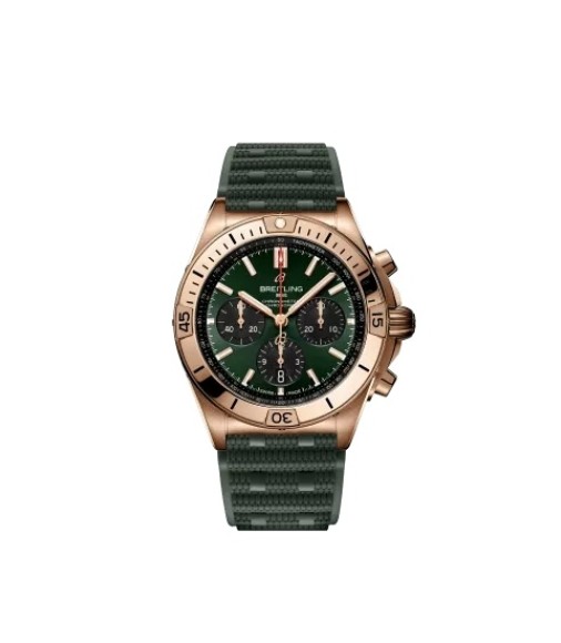 Breitling RB0134101L1S1 : Chronomat B01 42 Red Gold / Green / Rubber