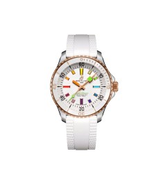 Breitling U17377211A1S1 : SuperOcean Automatic 36 Stainless Steel - Red Gold / White - Rainbow