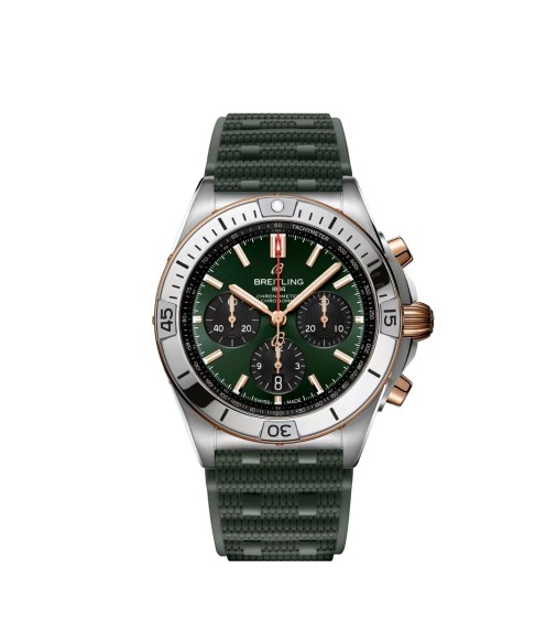 Breitling UB0134131L1S1 : Chronomat B01 42 Stainless Steel - Red Gold / Green / Rubber