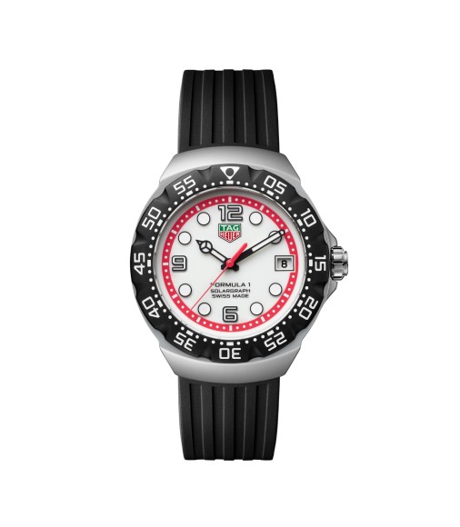 TAG Heuer WBY111A.FT8106 : Formula 1 Solargraph 38 Stainless Steel / White / Rubber