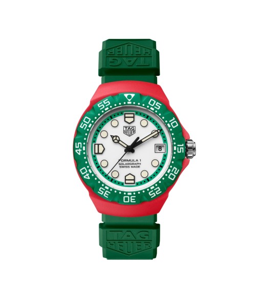 TAG Heuer WBY1160.FT8085 : Formula 1 Solargraph 38 Green Polylight / White / Rubber TAG Heuer WBY1160.FT8085 : Formula 1 Solargraph 38 Green Polylight / White / Rubber