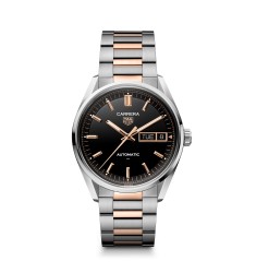 TAG Heuer WDA2111.BD0001 : Carrera Day Date Stainless Steel - Red Gold / Black / Bracelet