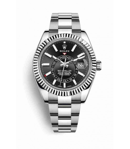 Rolex Sky-Dweller White Rolesor Oystersteel white gold 326934 Black Dial Watch