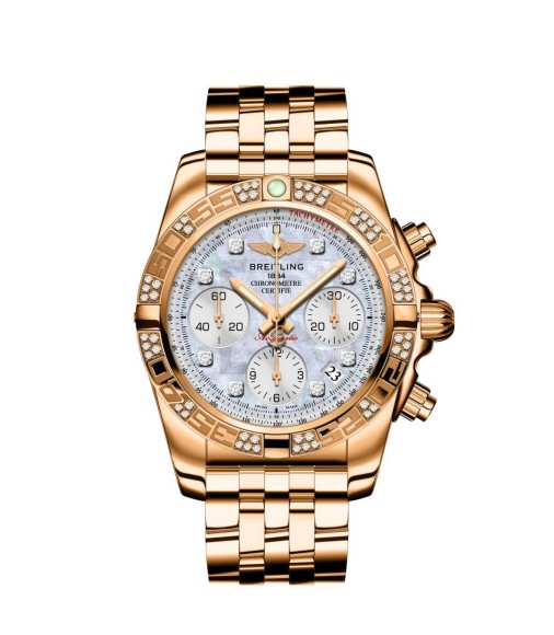 Replica Breitling Chronomat 41 Men Rose Gold Diamond Bezel HB0140AA/A723/378H