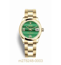 Replica Rolex Datejust 31 18 ct yellow gold 278248