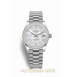 Replica Rolex Datejust 31 18 ct white gold 278289RBR