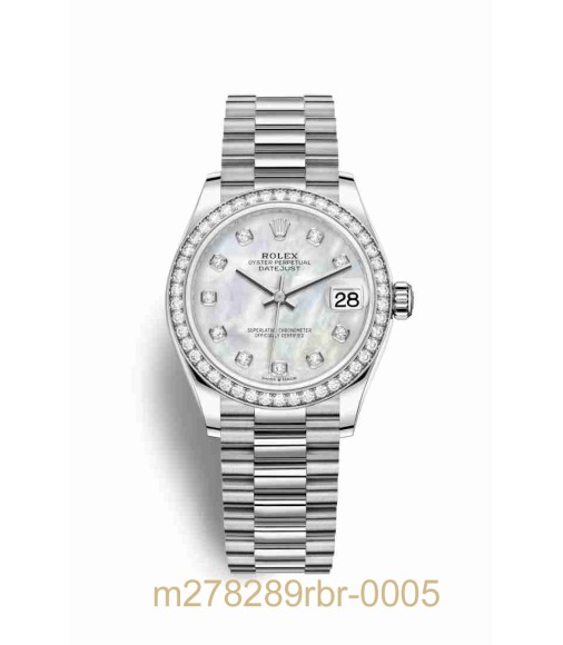 Replica Rolex Datejust 31 18 ct white gold 278289RBR