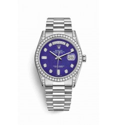 Rolex Day-Date 36 18 ct white gold lugs set diamonds 118389 Lapis Lazuli diamonds Dial Watch