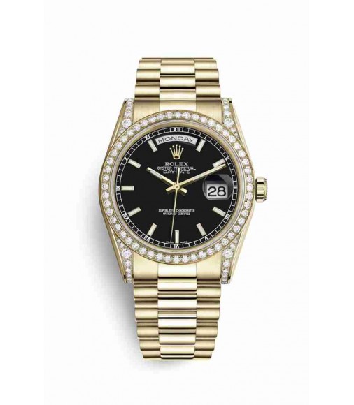 Rolex Day-Date 36mm yellow gold lugs diamonds 118388