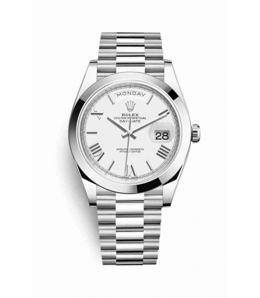 Rolex Day-Date 40 Platinum 228206 White Dial Watch