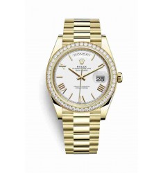 Rolex Day-Date 40 18 ct yellow gold 228348RBR White Dial Watch