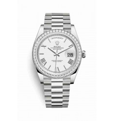 Rolex Day-Date 40 18 ct white gold 228349RBR White Dial Watch