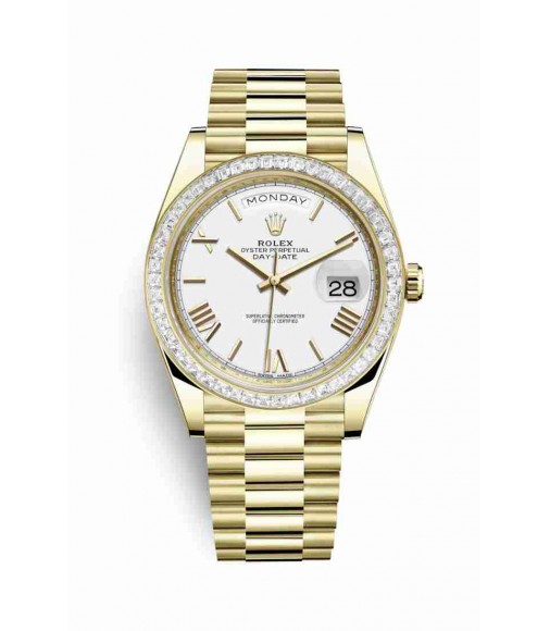 Rolex Day-Date 40 18 ct yellow gold 228398TBR White Dial Watch