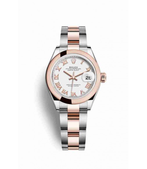 Rolex Datejust 28 Everose Rolesor Oystersteel 18 ct Everose gold 279161 White Dial Watch