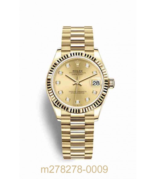 Replica Rolex Datejust 31 18ct yellow gold 278278