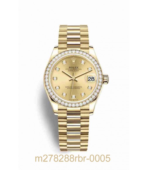 Replica Rolex Datejust 31 18k yellow gold 278288rbr