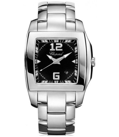 Chopard Two O Ten Black Dial Stainless Steel Ladies Watch  Replica 118464-3001