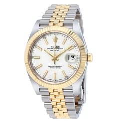 Rolex Datejust 41 126333 White dial steel and 18 K yellow gold jubilee