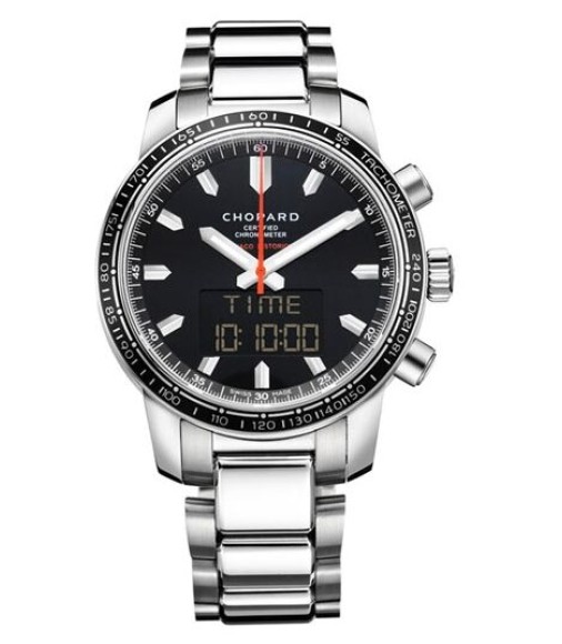Chopard Grand Prix Black Dial Digital-Analog Chronograph Mens Watch  Replica 158518-3001