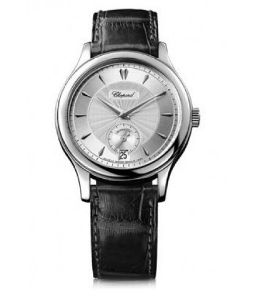 Chopard L.U.C Classic 1860 Silver Dial Black Leather Automatic Mens Watch Replica 161860-1003