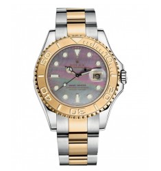Replica Rolex Yacht-Master Stainless Steel and Yellow Gold Dark MOP dial 168623DKM