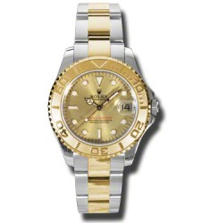 Replica Rolex Yacht-Master Stainless Steel and Yellow Gold Champagne dial 168623CH
