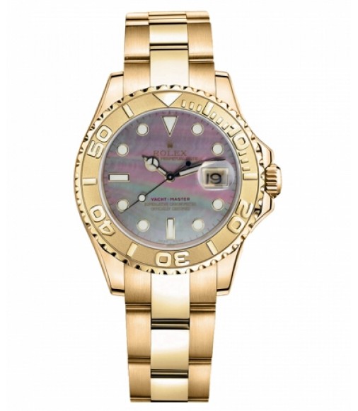 Replica Rolex Yacht-Master Yellow Gold MOP dial Ladies Watch 169628DKM