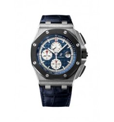 Audemars Piguet Royal Oak Offshore Blue Alligator Leather Mens Watch  Replica 26401PO.OO.A018CR.01