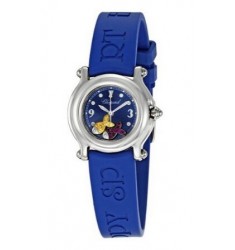Chopard Happy Beach Jeweled Fish Steel Blue Mini Ladies Watch Replica 27/8923-402