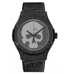 Hublot Classic Fusion Black Skull Full Pavé 45 mm replica watch 511.ND.9100.LR.1700.SKULL 
