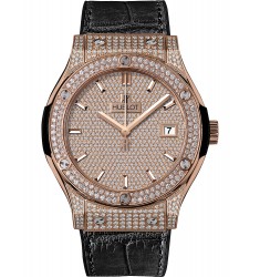 Hublot Classic Fusion King Gold Full Pave Mens replica watch 511.OX.9010.LR.1704 