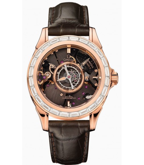 Omega De Ville Central Tourbillon Diamonds Red Gold