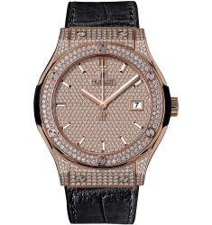 Hublot Classic Fusion King Gold Full Pavé 42mm replica watch 542.OX.9010.LR.1704 