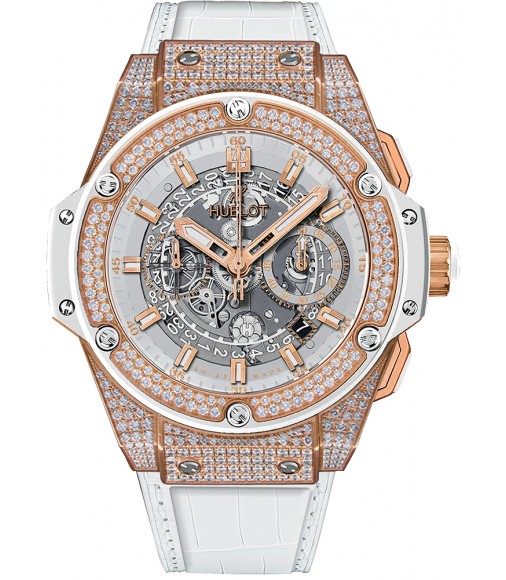 Hublot King Power Unico King Gold White Pavé 48mm replica watch 701.OE.0128.GR.1704 