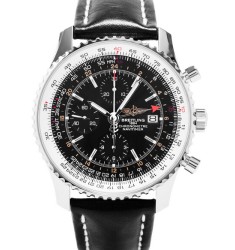 Breitling Navitimer World Black Mens GMT Chronograph Watch Replica A2432212/B726/441X