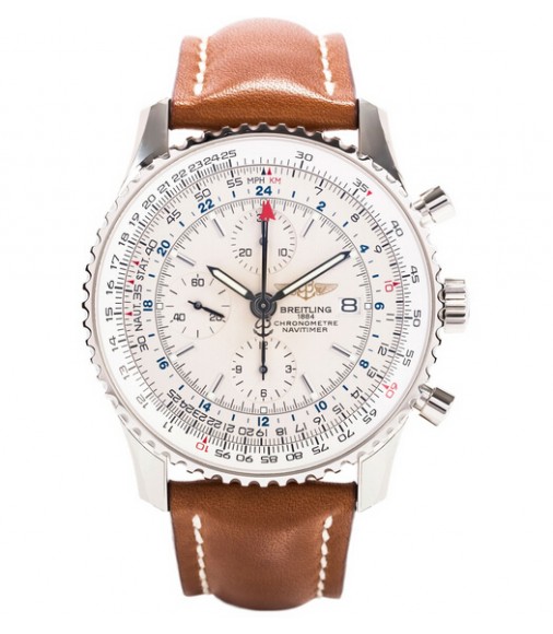 Breitling Navitimer World Silver Dial Mens Watch Replica A2432212/G571/439X