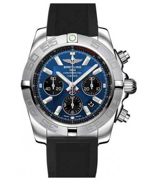Breitling Chronomat 44 Black Diver Pro Rubber Strap Watch Replica AB011011/C789-131S