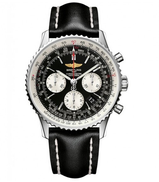 Breitling Navitimer 01 Black Mens Chronograph Watch Replica AB012012/BB01/435X