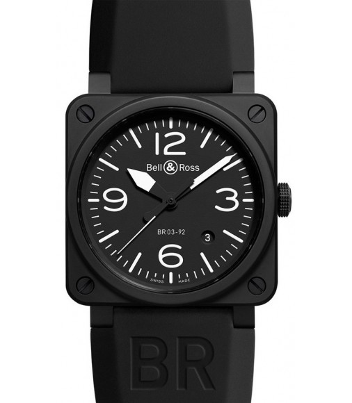 Replica Bell&Ross BR 03-92 Aviation Ceramic Black matte BR0392-BL-CE