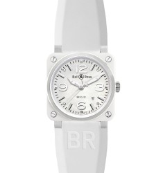Bell & Ross Automatic 42mm Mens Watch Replica BR 03-92 White Ceramic Rubber