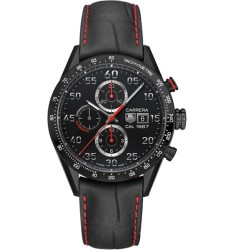 Tag Heuer Carrera 1887 Chronograph Automatic Black Dial Black Leather CAR2A80 Replica